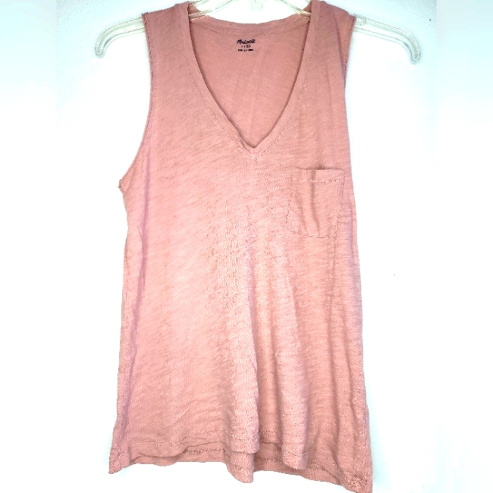 Madewell XS Tanktop W Pocket V-Neck Pink Extra Small